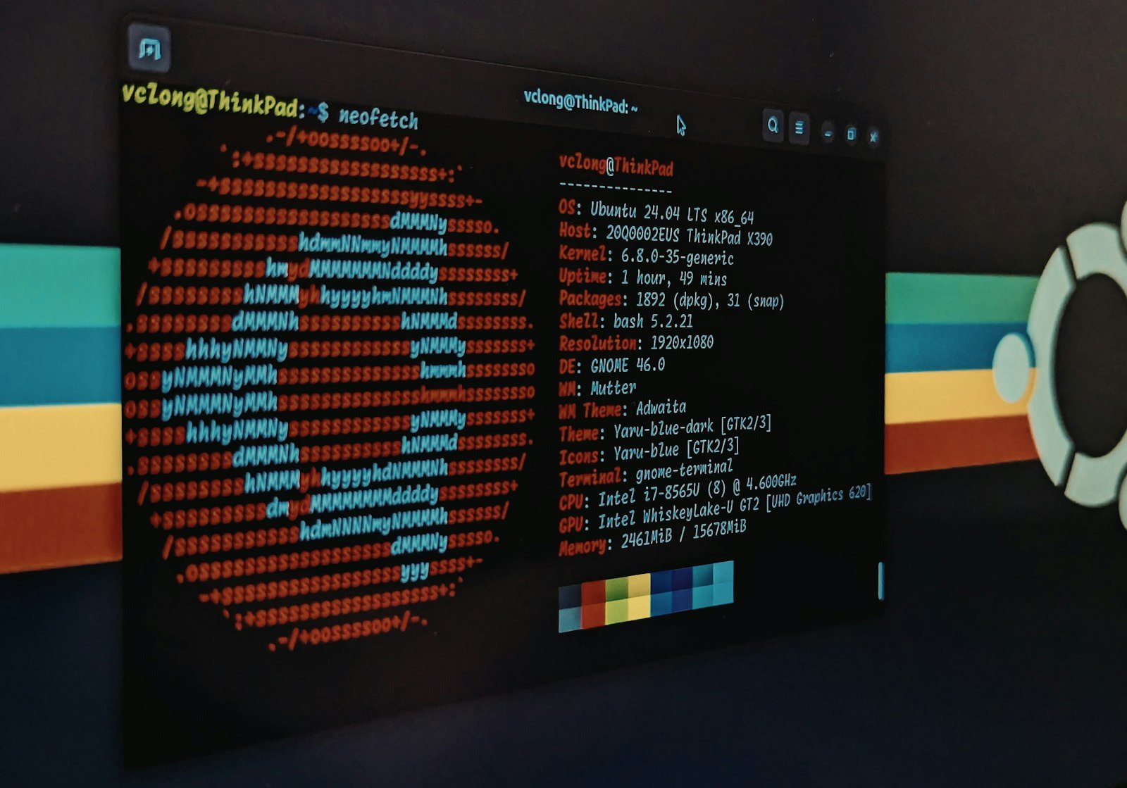Terminal de linha de comando usado para rodar testes de carga com k6 integrados ao CI/CD