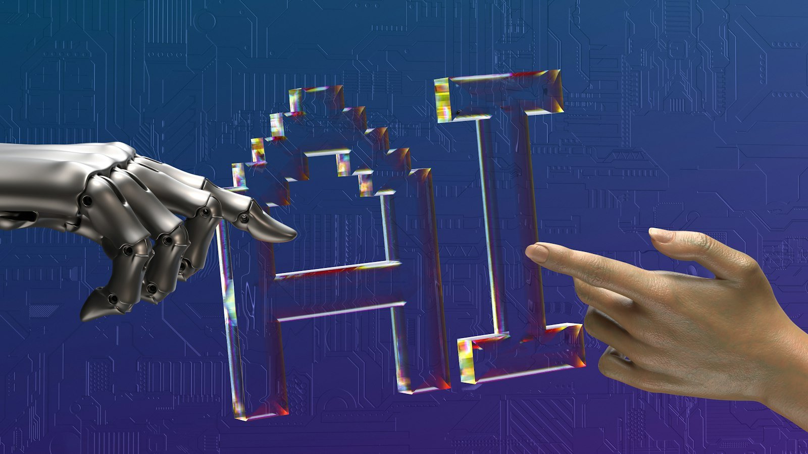 Rede neural digital representando agentes de inteligência artificial usados em ataques cibernéticos